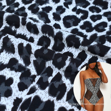 polyamide elastane stretch leopard printing smooth warp knitted bodysuit fabric